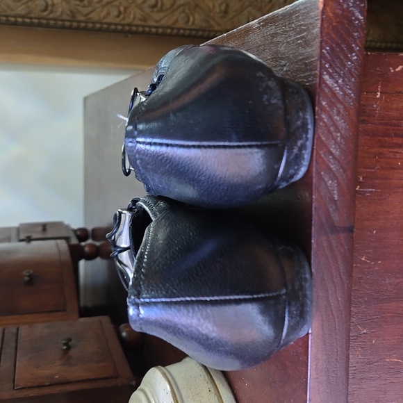 PRADA black flats silver bars sz 38.5 - Picture 5 of 7